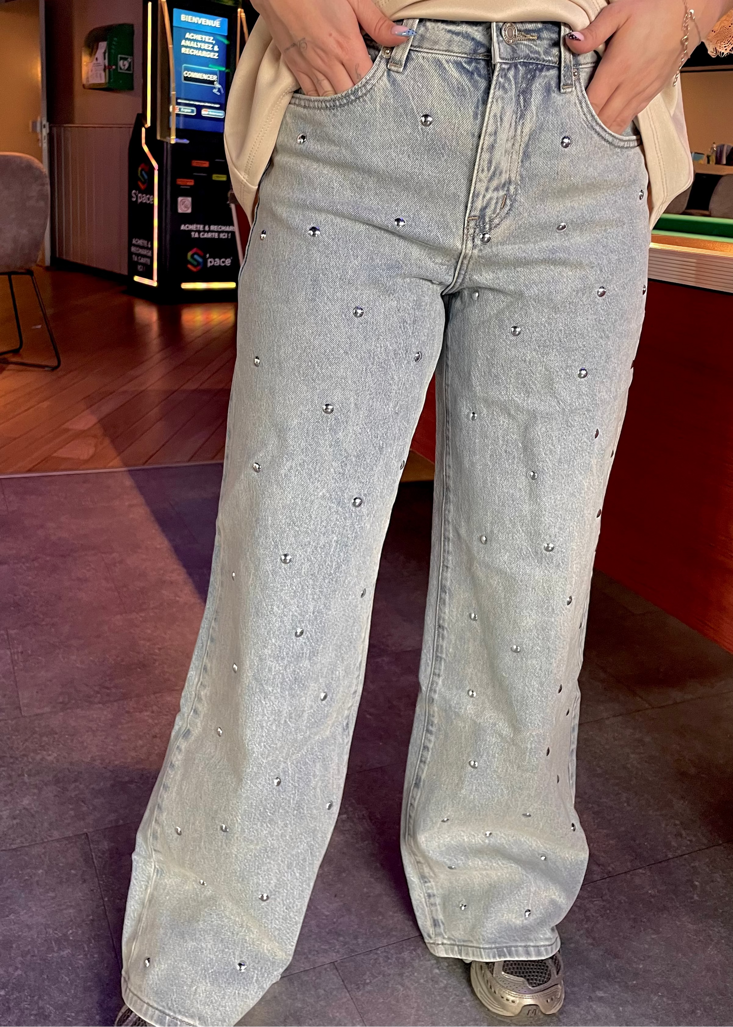Jean jambes larges à clous Ardy Shop