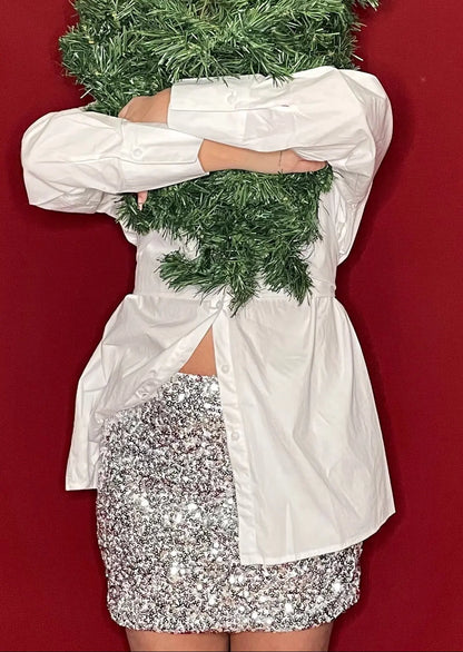 Jupe sequin argent Ardy Shop