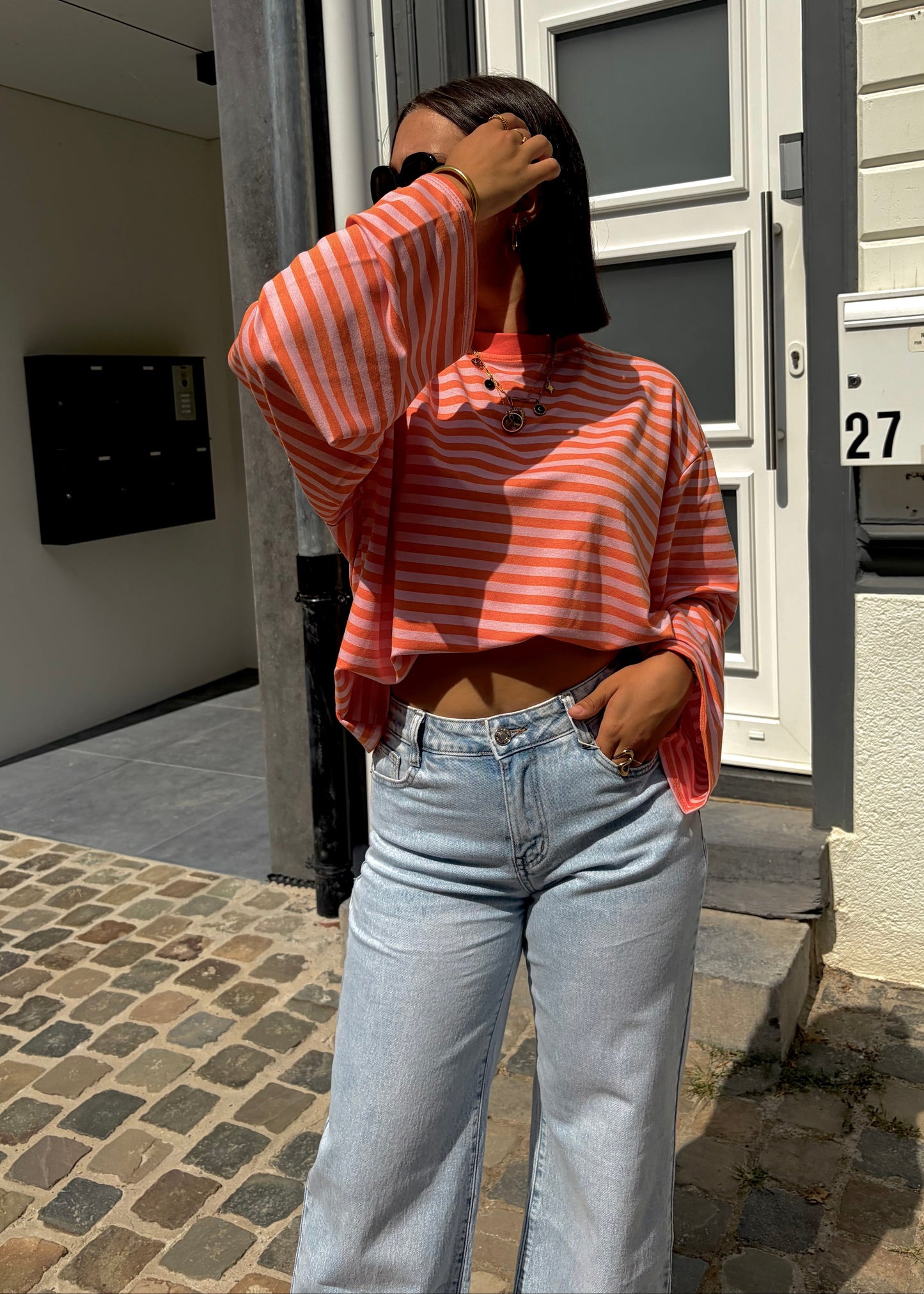 T-shirt rayé manches larges Ardy Shop