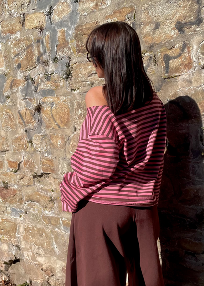 T-shirt rayé col large Ardy Shop
